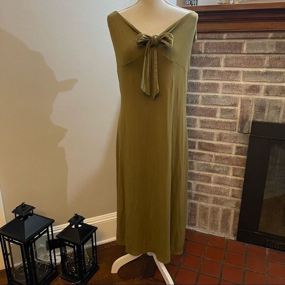 Anthropologie - Tie-Front Midi Dress - Picture 4 of 5